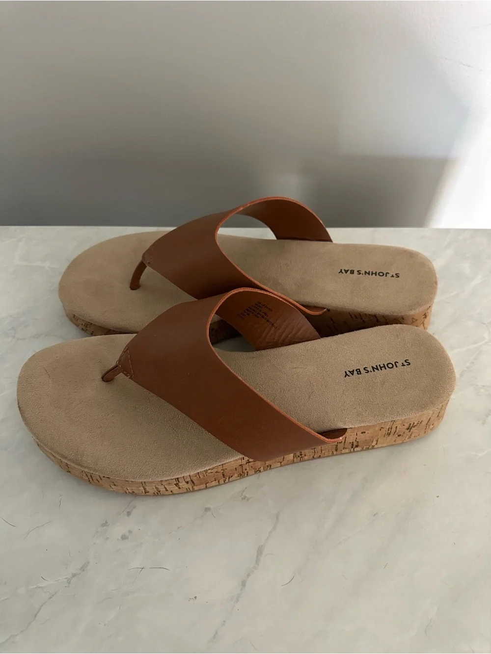 St. John’s Bay Cork Wedge Flip-Flop Sandals – Women’s Size 10 (NWOT)